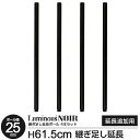 ラック パーツ ポール 延長ポール 柱 支柱 4本セット 高さ60 ルミナス ノワール ポール径25mm おしゃれ 黒 ブラック スチールラック カラーラック シェルフ ワイヤーシェルフ 収納棚 収納 棚 スチール棚 オープンラック メタル 長さ61.5cm延長 NOADDP2560