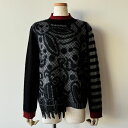 【40%OFF SALE】アルベロベロ(Alberobello)オレボレブラぶたさんアップリケ ファンシーヤーンジャガード ニットプルオーバー(クロ)【2024...