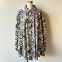 【30%OFF SALE】アルベロベロ(Alberobello)オレボレブラぶたさん手つなぎ柄 シャツチュニック (グレー)【2024 WINTER COLLECTION】送料無料