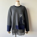 【40%OFF SALE】アルベロベロ(Alberobello)オレボレブラぶたさん刺繍入り ストレッチポンチ チュニック(グレー)【2024 AUTUMN C...