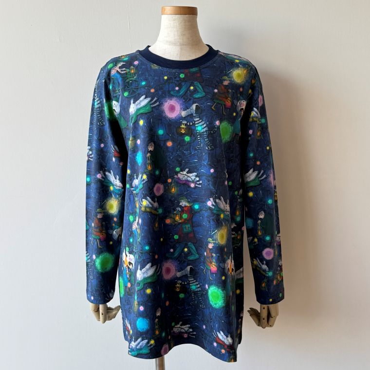 アルベロベロ(Alberobello)オレボレブラライトアッププリント ベア天竺 チュニック（コン）【2025 WINTER COLLECTION】送料無料