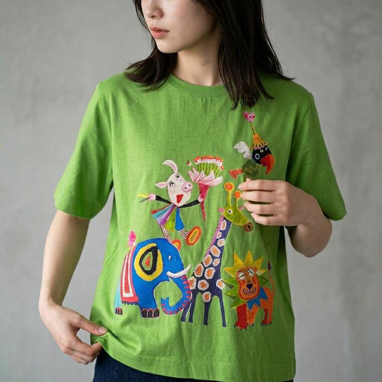アルベロベロ 新品 ブローチ付き リネン混　Tシャツ カットソー トップス M アルベロコレクション ラペ｜アルベロベロ、アミティエの販売店