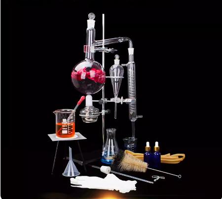 1000MLラボエッセンシャルオイル抽出蒸留装置水蒸留器精製器化学ラボガラス器具キットハイドロゾル、アルコール蒸留器、教育機器