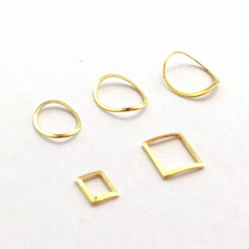 【★当店インスタ掲載商品★】ネイルパーツ [メタルパーツ フレーム 10枚入(長方形)(ゴールド/シルバー) $q2] ネイル ネイルアート ジェルネイル レクタングル スクエア メタルフレーム レジン フラット