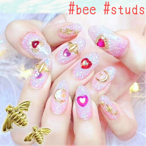 楽天市場 在庫補充に ネイルパーツ Bee Studs 5個入り入 ゴールド Q1 ネイル ネイルパーツ ネイル用品 ゴールド ハチ Bee 昆虫 昆虫ネイル ネイリスト ネイルサロン セルフネイル お家ネイルサロン ネイル用品 Annuum アニューム
