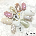 【★ワンポイントに★】[スタッズ Key 10個入り $q1] ネイル ネイルアート ジェルネイル キー 鍵 デコ レジン アンティーク ネイルチャーム ネイルパーツ ネイル用品