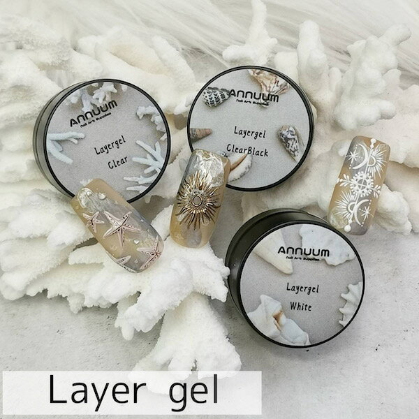 layer gel [ノンワイプアート用ジェル 全3種類 ] レイヤージェル ネイル セルフネイル アクセサリーネイル ミラーネイル 手描きネイル