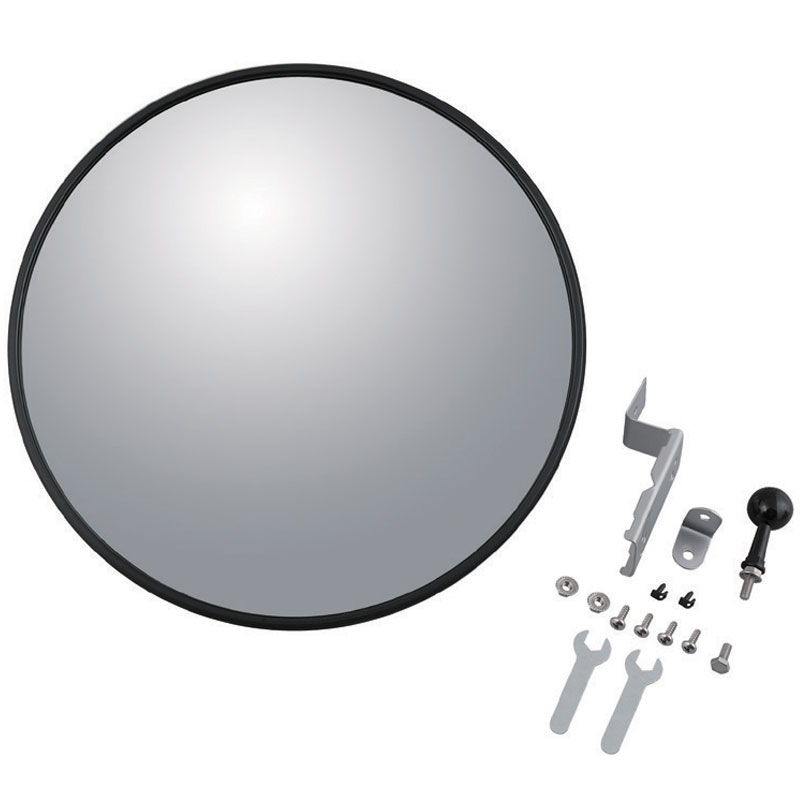 ガレージミラーL丸・φ350mm・2000R（ピボット1個/ロックピン2個/L型金具1個/クランク型金具1個/フラン..