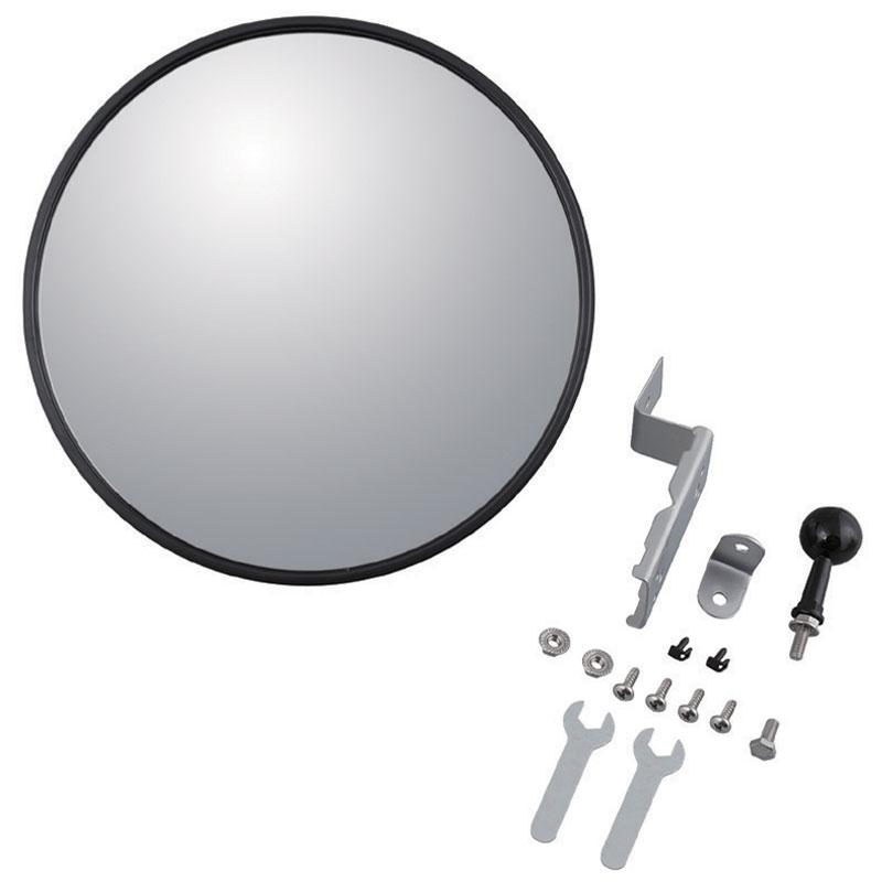 ガレージミラーM丸・φ300mm・1000R（ピボット1個/ロックピン2個/L型金具1個/クランク型金具1個/フラン..