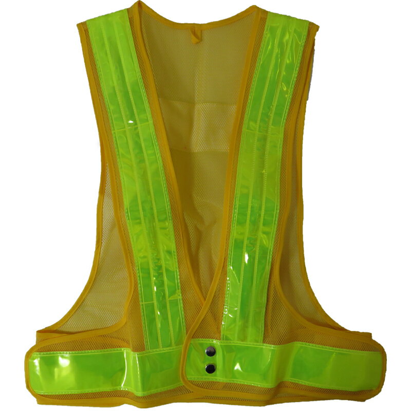 LED安全ベスト・赤点滅/白点滅/赤白点滅切替（黄黄・白再起反射シート6cm巾/フリーサイズ）