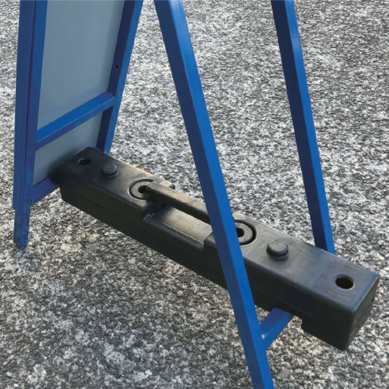 看板ベット・約110mm×716mm（メッキ/ゴム製・約10kg） 看板ベット 看板重し サインキーパー 看板土台