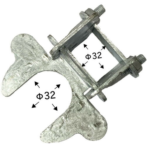 シルバーフェンス用ドアラッチ・φ32×φ32（ドブメッキ）