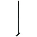 ブラックフェンス用柱・高さ1500mm・フェンス/金具別売り(穴あきプレート/キャップ付・粉体塗装)