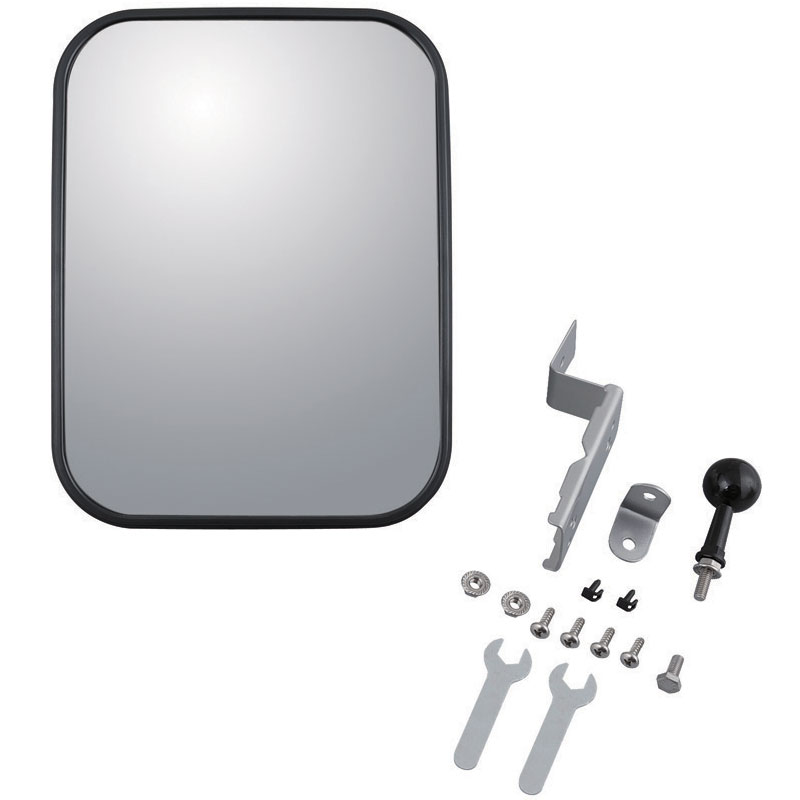 ガレージミラーM角・幅210mm×縦280mm・1000R（ピボット1個/ロックピン2個/L型金具1個/クランク型金具1..