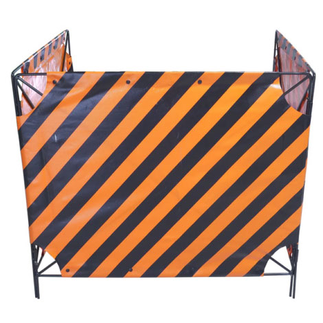 マンホール屏風・4面式(ビニール） マンホール屏風 マンホール囲い マンホールバリケード 安全柵 バリケード 囲い