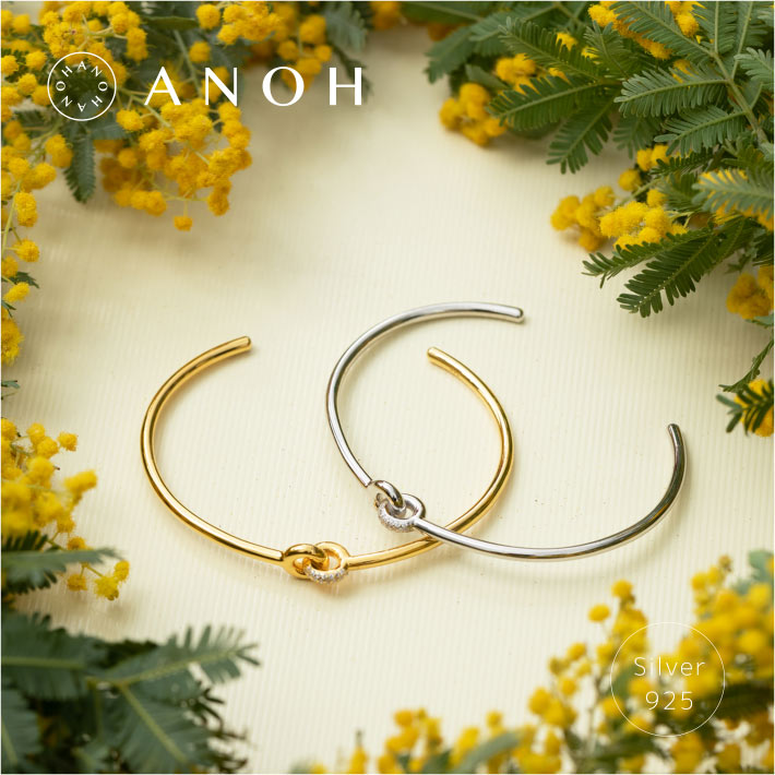 【ANOH オリジナル】【Silver925】ぺイブクリスタルバングル【レディース アクセサリー ブレスレット バングル シルバー925 シルバー ゴールド オリジナルジュエリー】のサムネイル