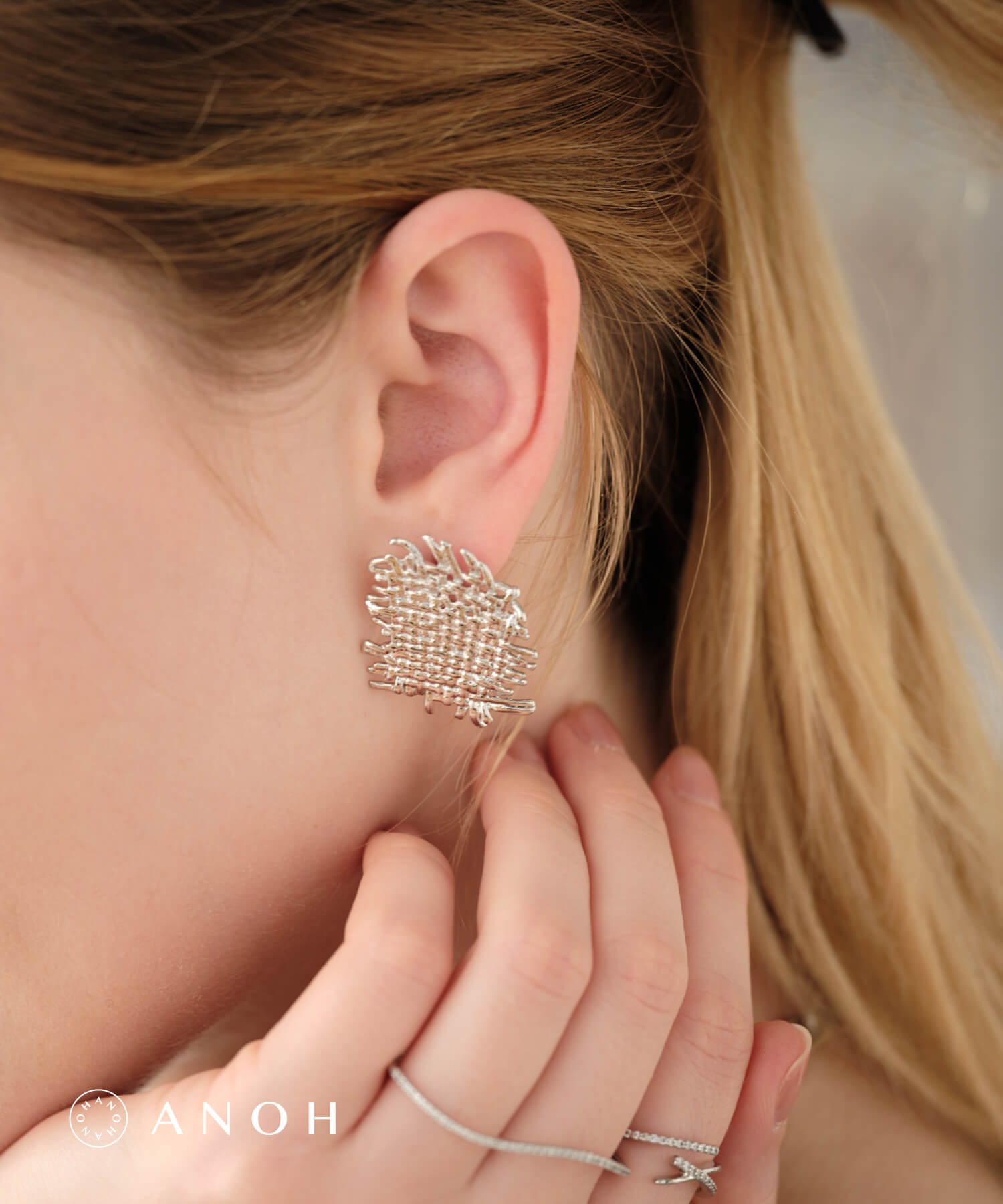 【50%OFFクーポン使える☆7/30-8/17迄】【フォーマルママ☆アクセサリー】ツイードピアス【レディース アクセサリー イヤリング ピアス シルバー ゴールド おしゃれ 大人かわいい 】（両耳用）フォーマルのサムネイル