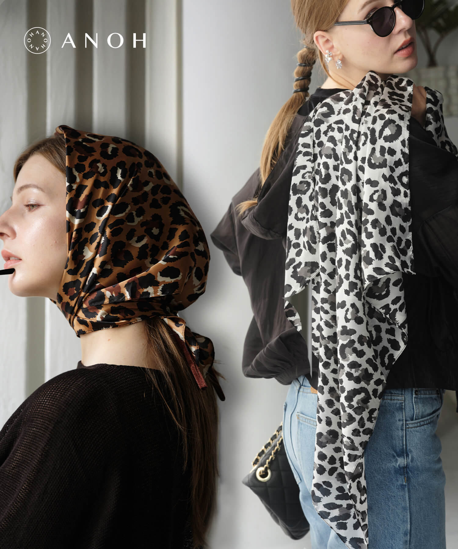 レオパードスカーフ/レディース アクセサリーリボンスカーフ タイ リボン ヘアアクセサリー ブレスレット チャーム おしゃれ きれいめ プレゼント 大人 プチプラ スカーフ ヒョウ柄 レオパードのサムネイル