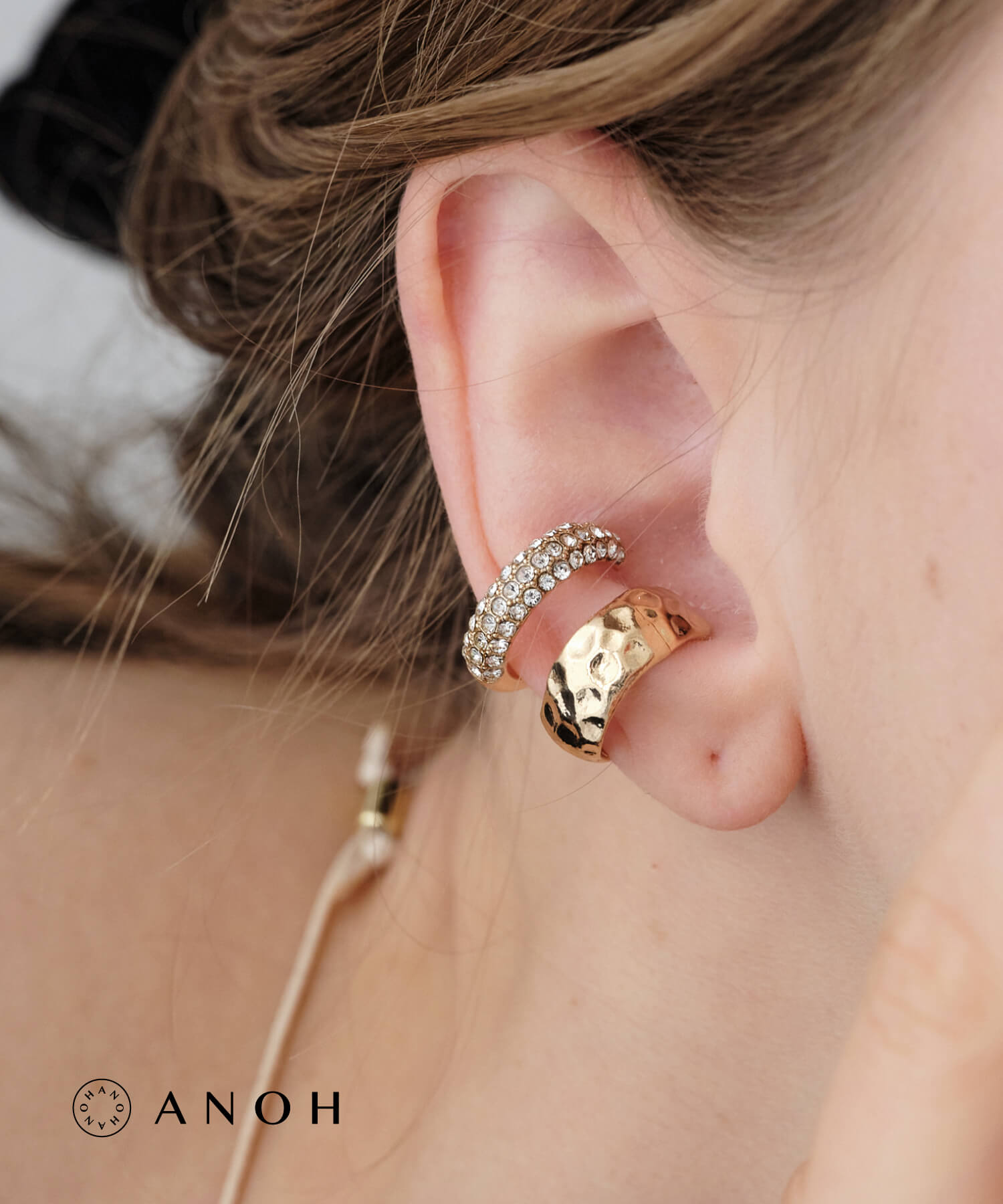 【マラソン限定!1,000円&送料無料(クーポン利用で☆10/13迄)】【10/6付レディースジュエリー・アクセサリー・イヤーカフ-デイリーランキング入賞】ビジューレイヤードイヤーカフ/レディース アクセサリー イヤリング ノンホールピアス シルバー ゴールド ビジュー(片耳用)