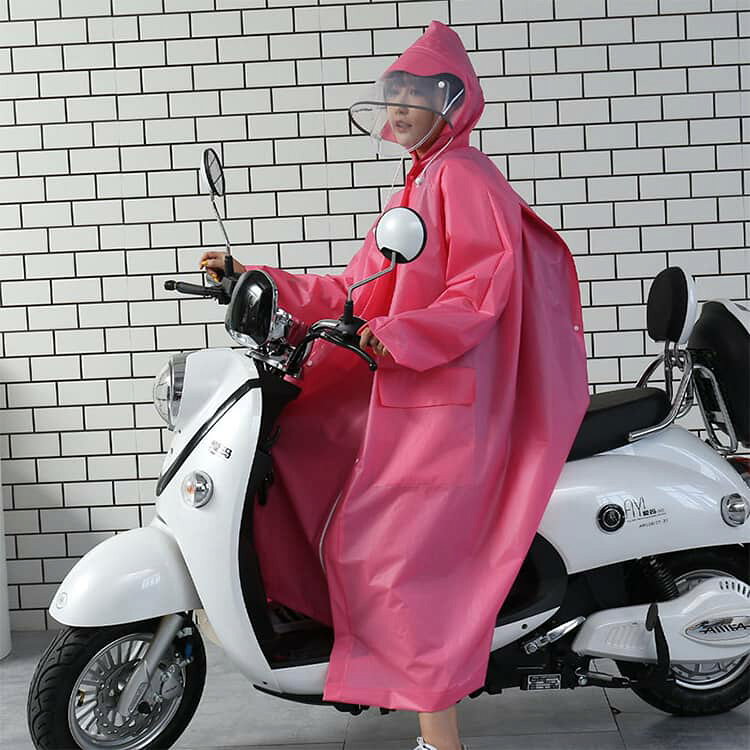 ANOMALYの自転車 雨具 バイク レインコート リュック対応 二重ツバ 透明防雨カバー付き 超撥水 レインウェア 透明防雨カバー付き 通学 カッパ レインポンチョ レインスーツ レインコート 大きいサイズ 男女兼用 送料無料 豪雨対応 軽量｜アングル3