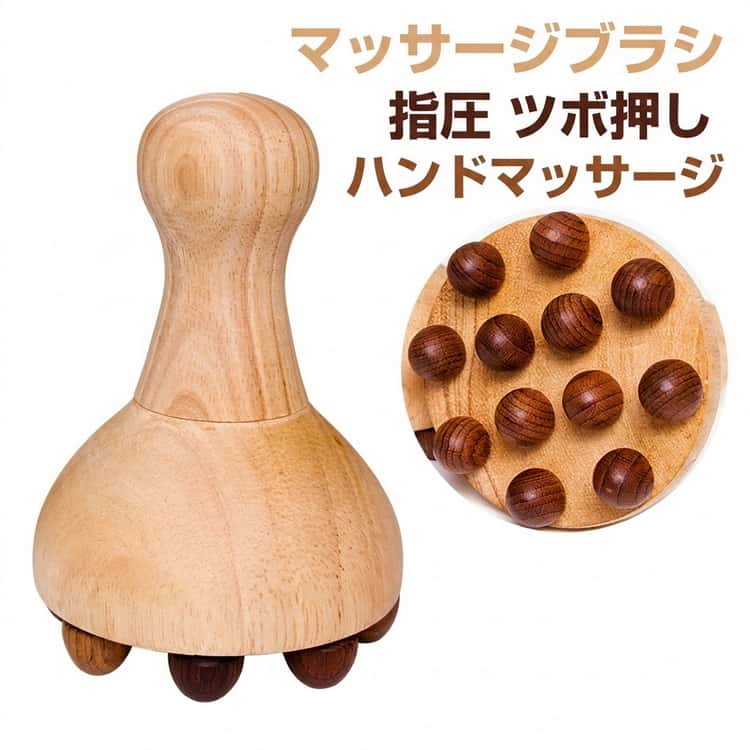 乐天商城 - 木製 ツボ押し 擀筋棒 頭皮マッサージ 首 背中 肩 指圧 疲労解消 腰 足 ふくらはぎ ボディケア 筋膜リリース リンパブラシ マッサージブラシ 美容グッズ 健康グッズ ハンドマッサージ ツボ刺激 リラックス 送料無料 セルフケア ロングハンドル