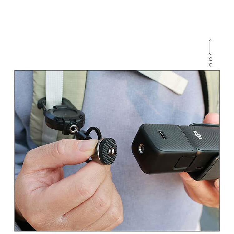 バックパッククリップ DJI Osmo 3 Pocket カメラホルダー 伸縮リール 60cm DJI 落...