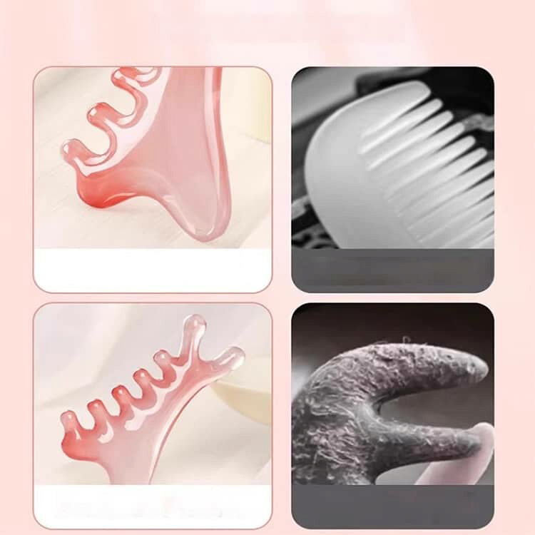 ANOMALYのプレート 6本入り 小顔ケア 美顔 健康グッズ 全身マッサージ 小顔効果 美顔器 4in1 頭皮ケア かっさ フェイスケア 美容グッズ 6本入り ツボ押し フェイスライン リフトアップ 肩こり改善 頭皮マッサージ カッサ 肩こりケア 頭皮ケア 経絡ケア｜アングル3
