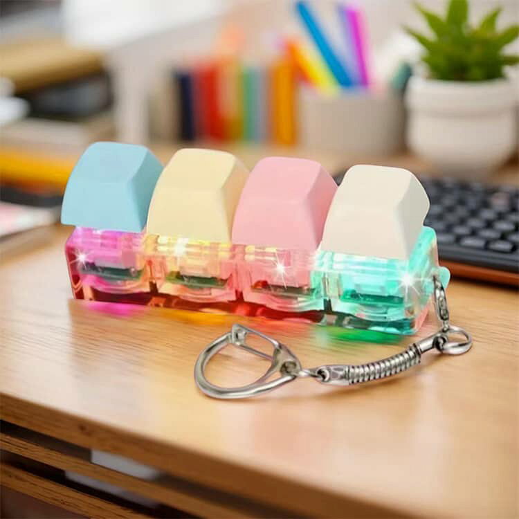 2個セット キーホルダー キーボード コンパクト 2個セット 光る キーホルダー スト...