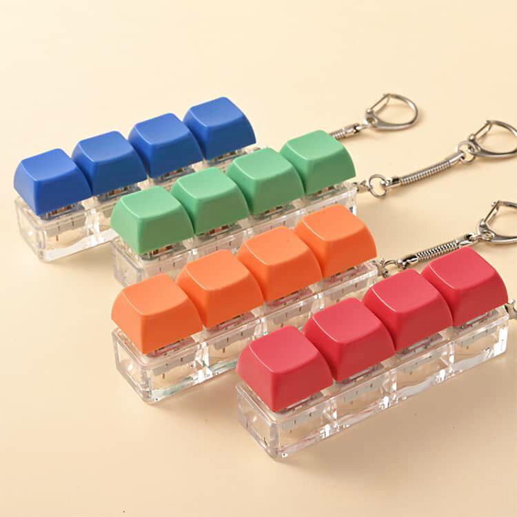 かわいい キーホルダー 2個セット ミニ フィジェットトイ キーボード バッグチャー...