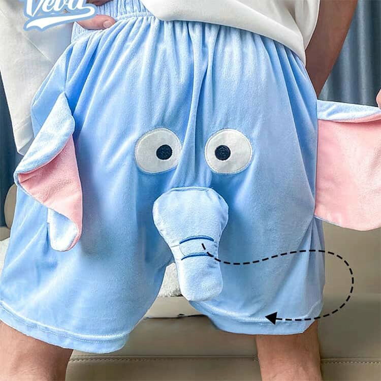レディース 快適 ショートパンツ メンズ 部屋着 ショートパンツ かわいい ゾウ ル...