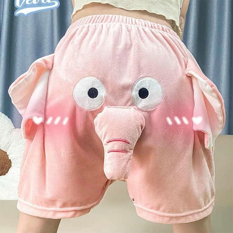 レディース 快適 ショートパンツ メンズ 部屋着 ショートパンツ かわいい ゾウ ル...
