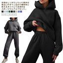ジャージ 上下セット レディース パーカー 2点セット プルーオーバー 長袖 トップス ロングパンツ スウェット 運動着 春秋 大きいサイズ カジュアル スポー...