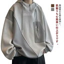 長袖 パーカー メンズ フード付き トレーナー スウェット プルオーバー ジッパー 春服 秋服 ハイネック おしゃれ カジュアル かっこいい 男女兼用 人気 ストリート トップス ゆったり 大きいサイズ