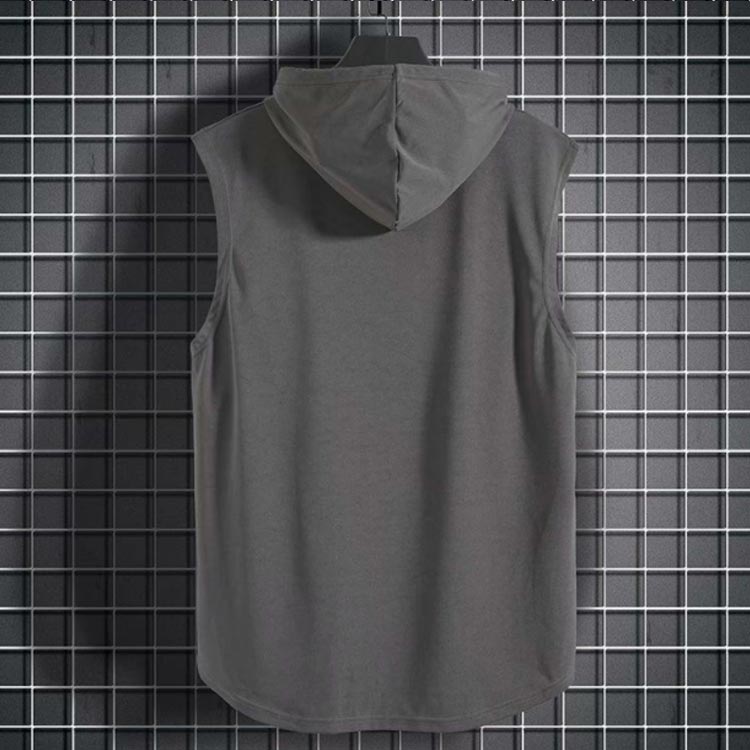 フード付き プルオーバー パーカー ノースリーブ tシャツ 接触冷感 シンプル プルオーバーベスト 夏 涼感 ひんやり カジュアル 春 夏 秋 トップス