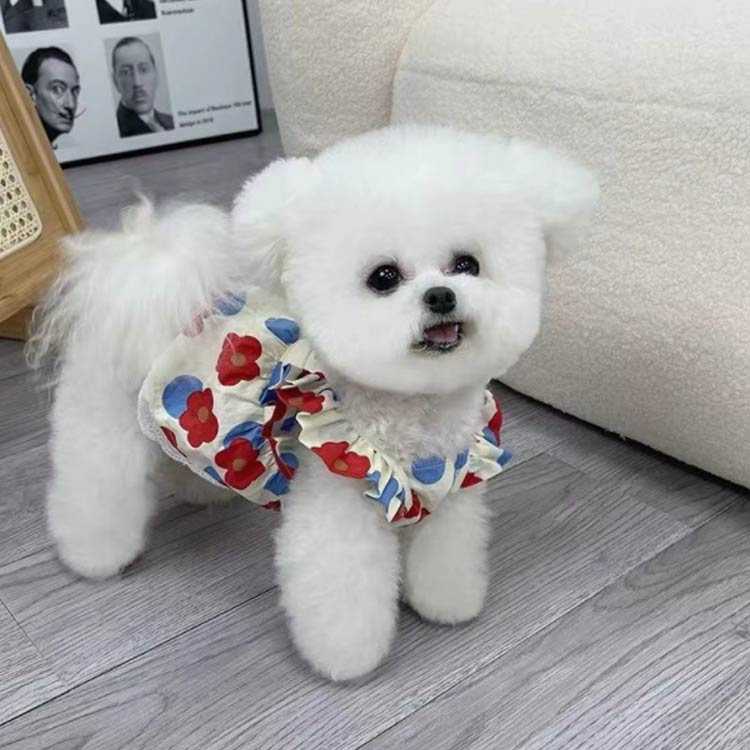 ペット服 ドッグウエア 花柄 総柄 ワンピース 犬服 猫服 フリル レース メロウ 春 夏 袖なし 小型犬 中型犬 大型犬 女の子 カジュアル お散歩 秋 おしゃれ 可愛い 大きいサイズ 小さいサイズ 【送料無料】 3