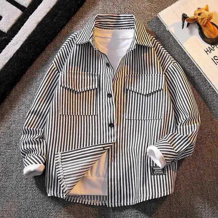 シャツ 子供服 ストライプシャツ 柄 トップス 子供シャツ ジュニア キッズ ブラウス 長袖 男の子 春 秋 120－170cm 通学 3