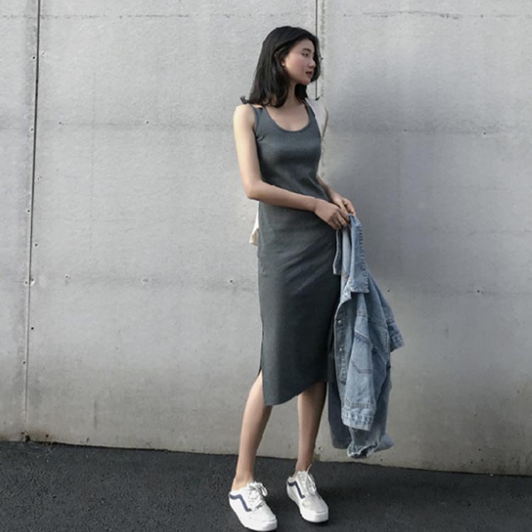ワンピース レディース インナーワンピース ノースリーブ ペチコート キャミワンピ 無地 ロング丈 吊りスカート シンプル ミディアムワンピース 大人 夏ワンピース M L XL 2XL