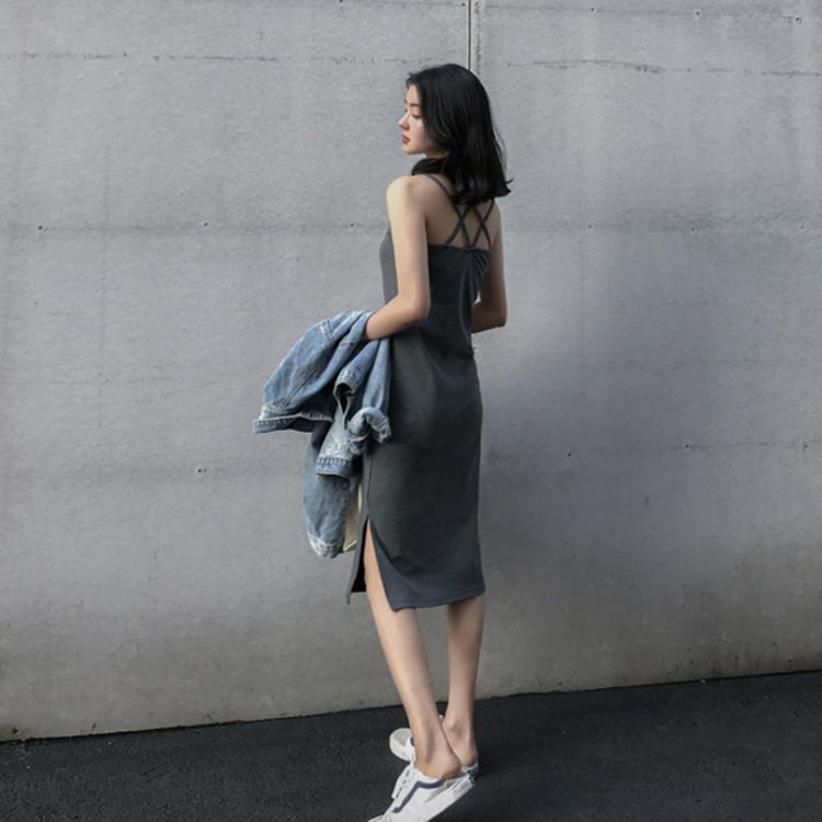 ワンピース レディース インナーワンピース ノースリーブ ペチコート キャミワンピ 無地 ロング丈 吊りスカート シンプル ミディアムワンピース 大人 夏ワンピース M L XL 2XL