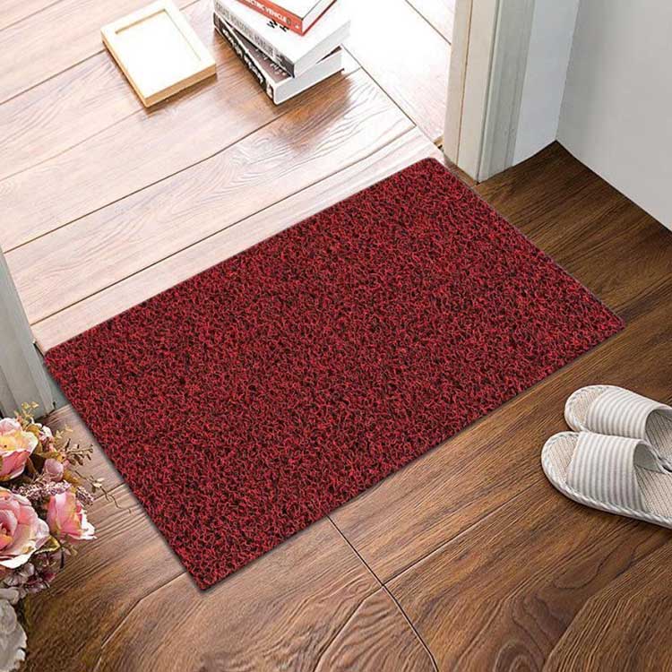 玄関マット 60×90cm 厚さ2cm 大判 屋外 泥落とし 泥除け 砂落とし 洗える ドアマット グレー 丸洗い 室内 滑り止め 柔らかい 業務用 家庭用 店舗 オフィス 事務所 無地 シンプル 庭 パープル ベージュ [2]