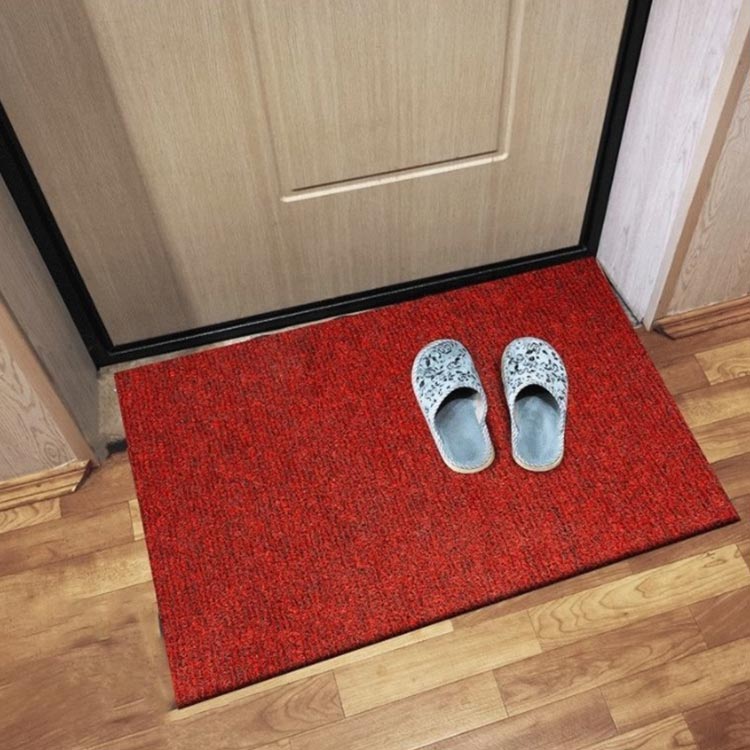 玄関マット 60×90cm 厚さ2cm 大判 屋外 泥落とし 泥除け 砂落とし 洗える ドアマット グレー 丸洗い 室内 滑り止め 柔らかい 業務用 家庭用 店舗 オフィス 事務所 無地 シンプル 庭 パープル ベージュ [3]