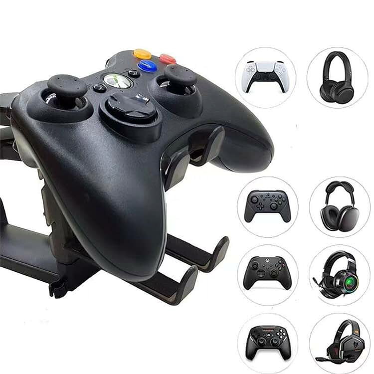 ANOMALYのヘッドフォンスタンド ゲームコントローラーラック 高さ調整可能 ケーブルホルダー コントローラースタンド ヘッドホンハンガー ゲーミングアクセサリー クランプ式 デスク横収納 デスク横収納 ヘッドフォン 収納 デスク テーブル 机｜アングル2