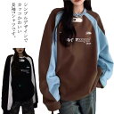 レディース 長袖 トレーナー 長袖tシャツ 薄手 ロンt スウェット 春秋 トップス カットソー ゆったり 大きいサイズ 韓国服 オーバーサイズ クルーネック おしゃれ ロゴ 体型カバー シンプル カジュアル(4)