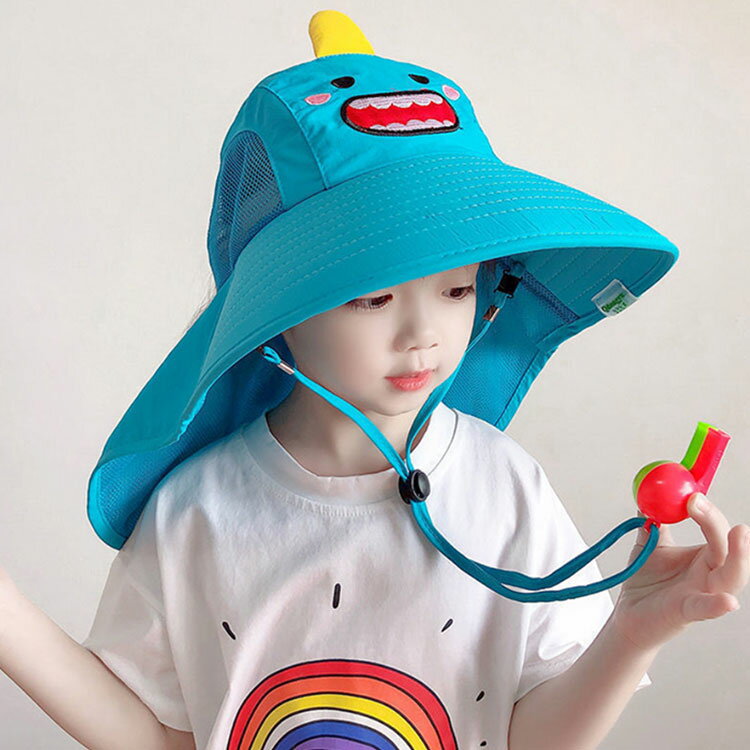 帽子 サンシールドハット 子供用 キッズ 男の子 ホイッスル付き UPF50+ 紫外線99％...