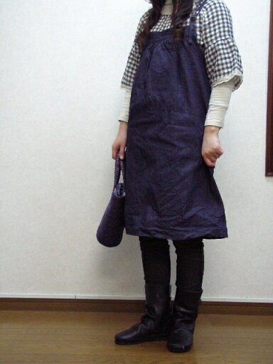 ストレッチデニムキャミスモックワンピ−ス/インディゴM〜4L ストレッチデニムキャミスモックワンピ−ス/インディゴM〜4L