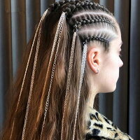 ヘアアクセサリー レディース 編み込み エクステ ヘアチェーン ヘア飾り チェーン 付け毛 韓国 ファッション ダンス 衣装 かっこいい おしゃれ かわいい 大人 韓国アクセサリー 韓国ファッション ダンス衣装 韓国ジュエリー