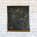 【中古】 壁掛け アート インダストリアル アンティーク マップ アメリカ地図 ヴィンテージ チョークボード ブラック DENOYER-GEPPERT ゲッペル...