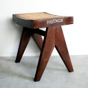 ピエール ジャンヌレ スツール オットマン ラタン 古材 チーク 椅子 ブラウン Pierre Jeanneret Low Cane Stool リプロダクト ピエールジャンヌレ ル コルビュジエ インダストリアル レトロ 男前 北欧 ブルックリンスタイル 工業系 カフェ インド おしゃれ