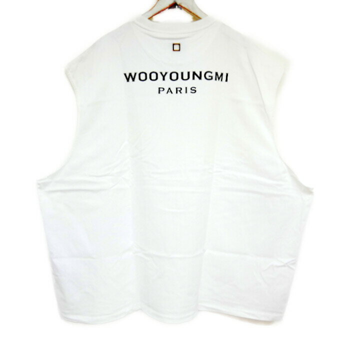 WOOYOUNGMI PARIS ウーヨンミ 国内正規 BACK LOGO T-SHIRT SLEEVELESS TEE バックロゴ スリーブレスTシャツ WHITE ホワイト 白 48