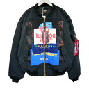 VETEMENTS×ALPHA ヴェトモン 18AW デムナ期 Oversized Patchwork Bomber Jacket オーバーサイズ パッチワークボンバージャケット 再構築 リバーシブル MA-1 UAH19JA303 Black 黒 XS【中古】