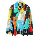 WACKO MARIA ワコマリア 国内正規 22AW HAWAIIAN SHIRT L/S TYPE-1 天国東京百女柄図 オープンカラーレーヨンシャツ 開襟 ヌード柄 22FWE-WMS-HI02 BLACK ブラック 黒 L【中古】